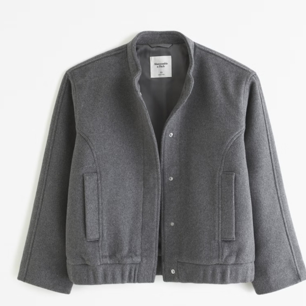 Abercrombie wool blend bomber jacket size S